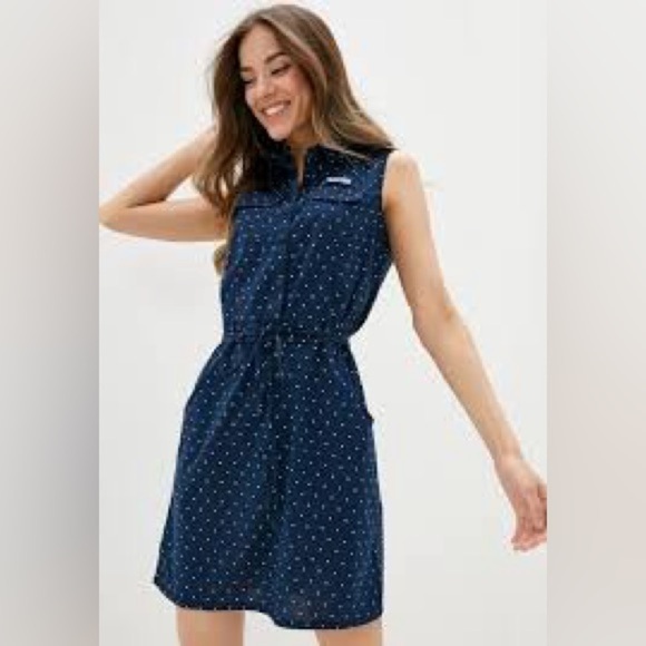 ⭐️Columbia, Super Bonehead,Button-Front Dress w/POCKETS! Excellent condition,S - Picture 1 of 15